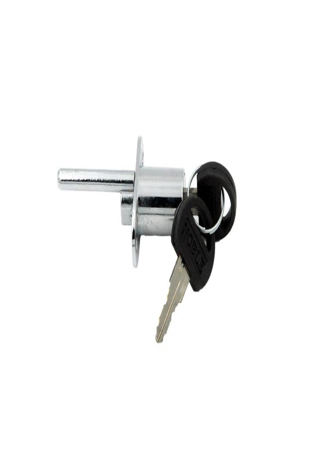 NOBLE Pedestal Lock with 2 Keys |Front Multi Drawer Lock| for Cabinet 25MM, Chrome finish - Silver - Image 2